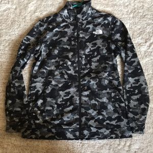 north face camo zip up